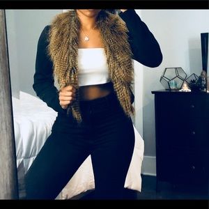 Forever 21 black fur blazer